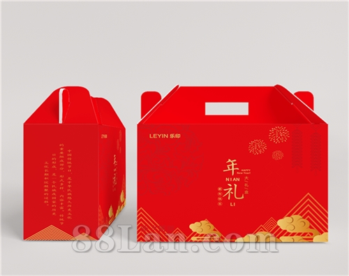 春节礼盒包装大红色包装设计定制