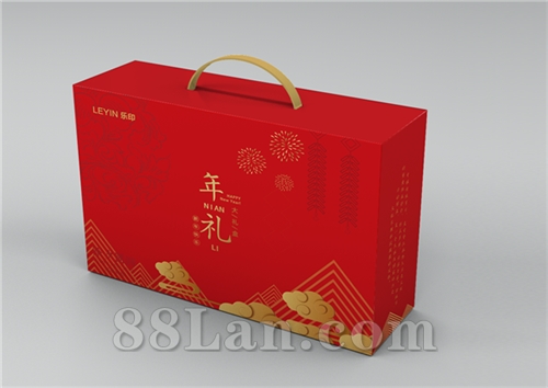 春节礼盒包装大红色包装设计定制
